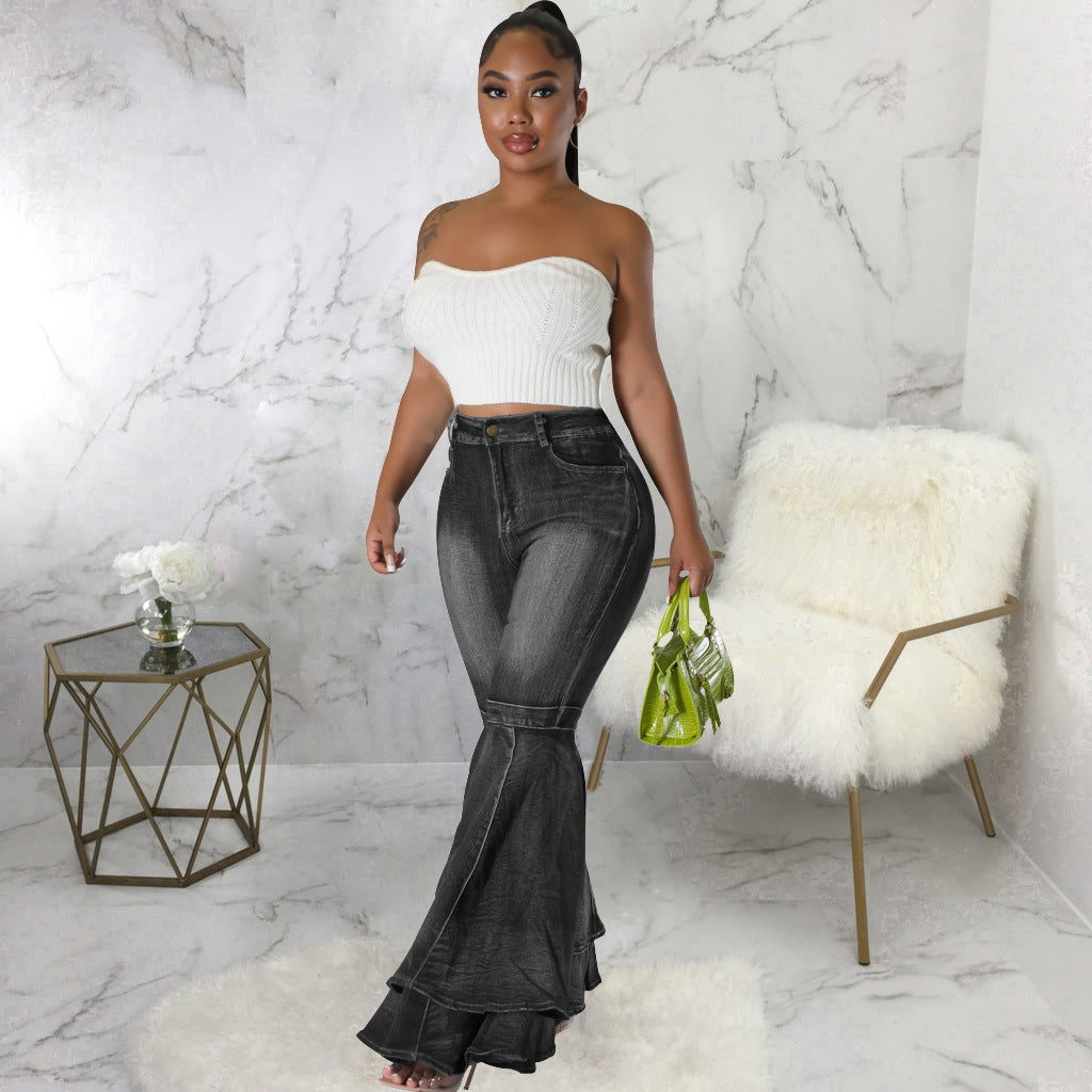 Flower Bum Denim Pants