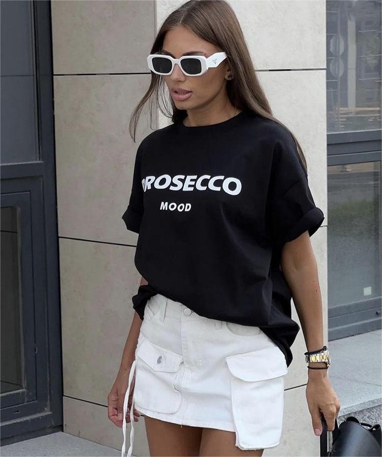 Round Neck Loose Prosecco Top