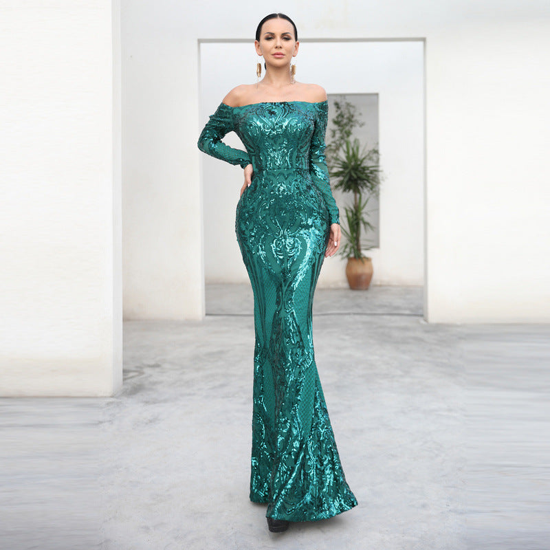 Retro Sequined Fishtail Dress