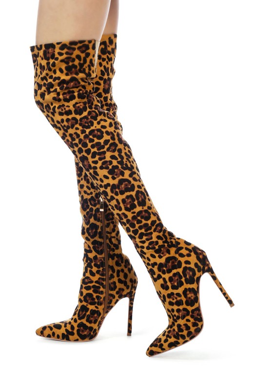 Luxe Suede Over The Knee Block Heeled Boots