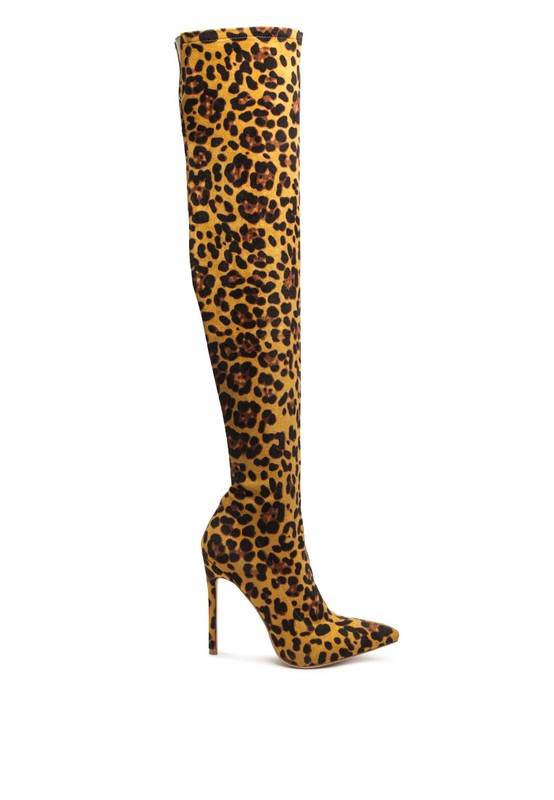 Luxe Suede Over The Knee Block Heeled Boots