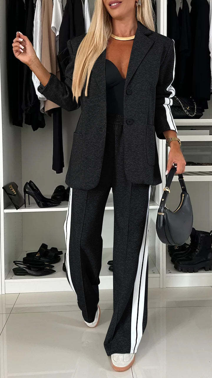 Chic Collared Casual Suit