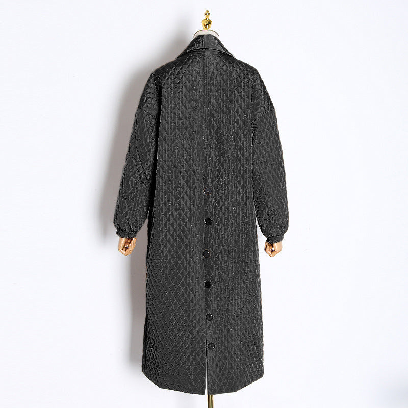 Luxe Curve Polo Collar Quilted Coat