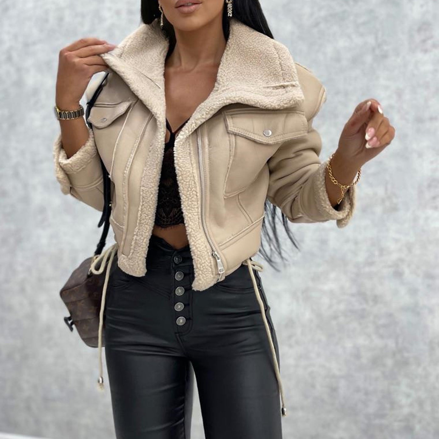 Lamb Woolen Short Coat