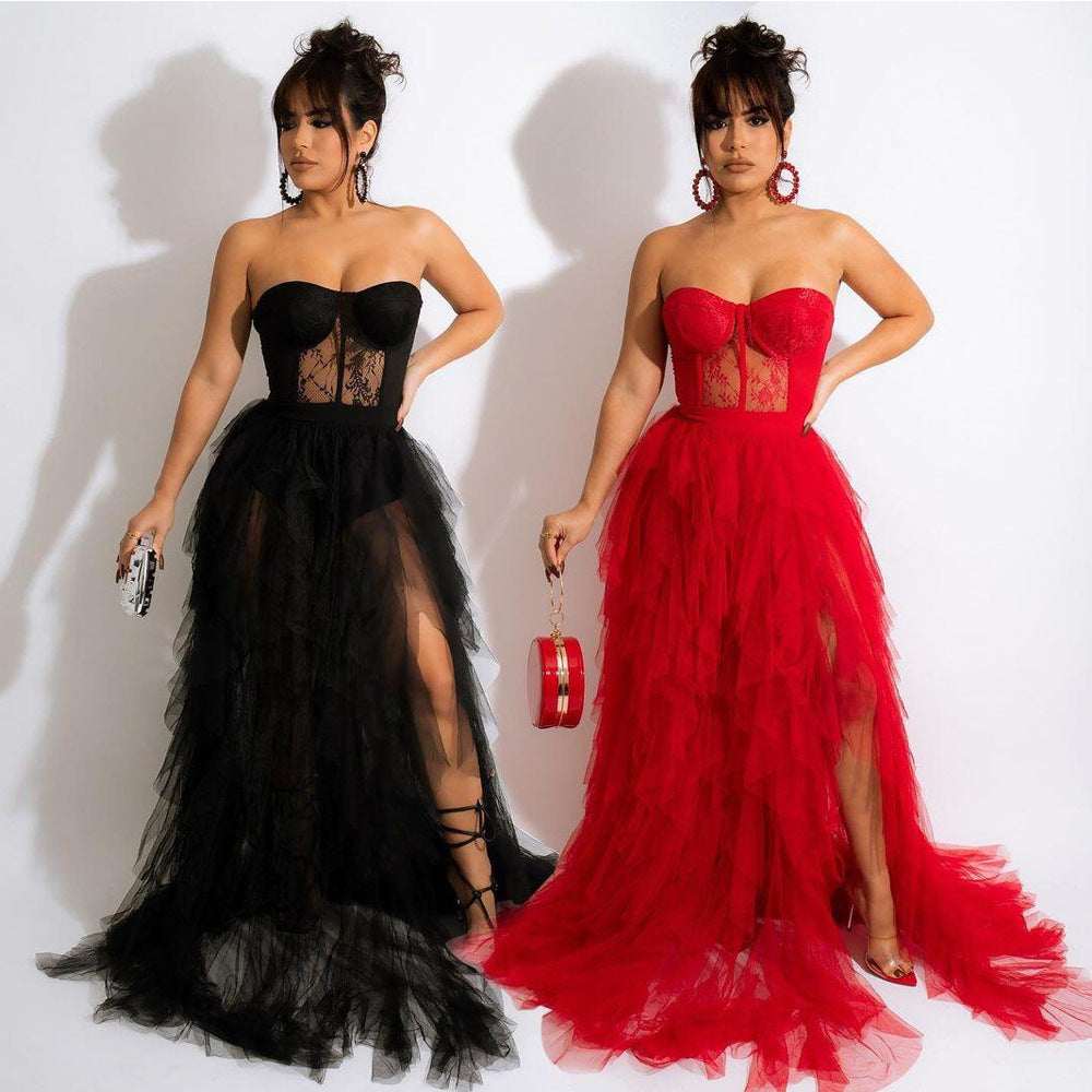 Sexy See-through Mesh Lace Dress