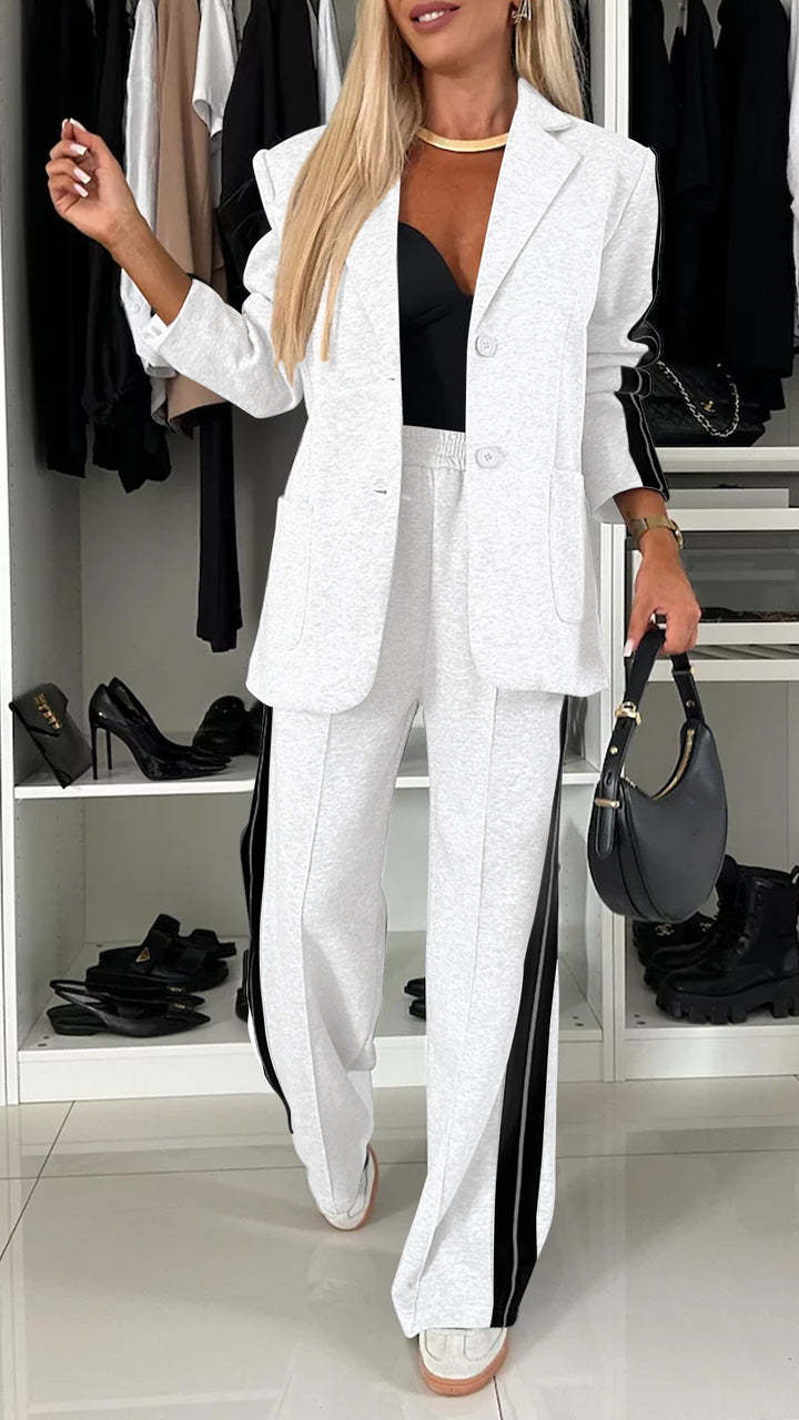Chic Collared Casual Suit
