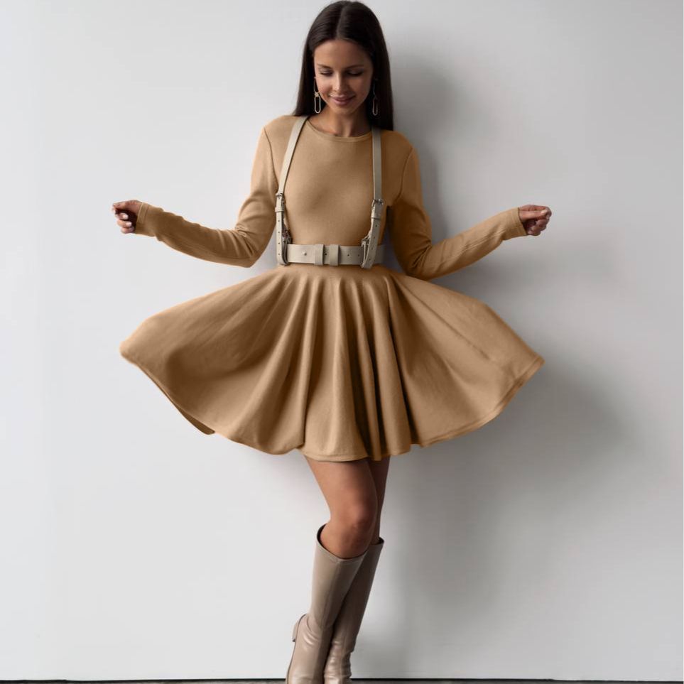 Waist Trimming Knitted Dress