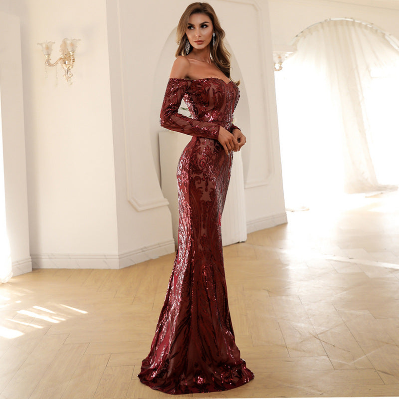 Retro Sequined Fishtail Dress