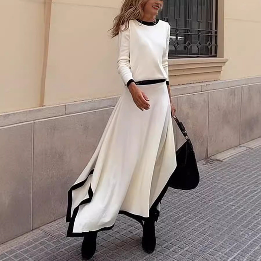 Asymmetric Solid Skirt Set