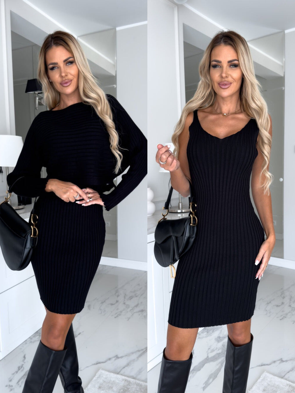 Sunken Stripe Long Sleeved Two Piece Set