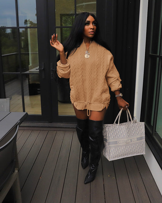 Chic Knitted Jacket Dress