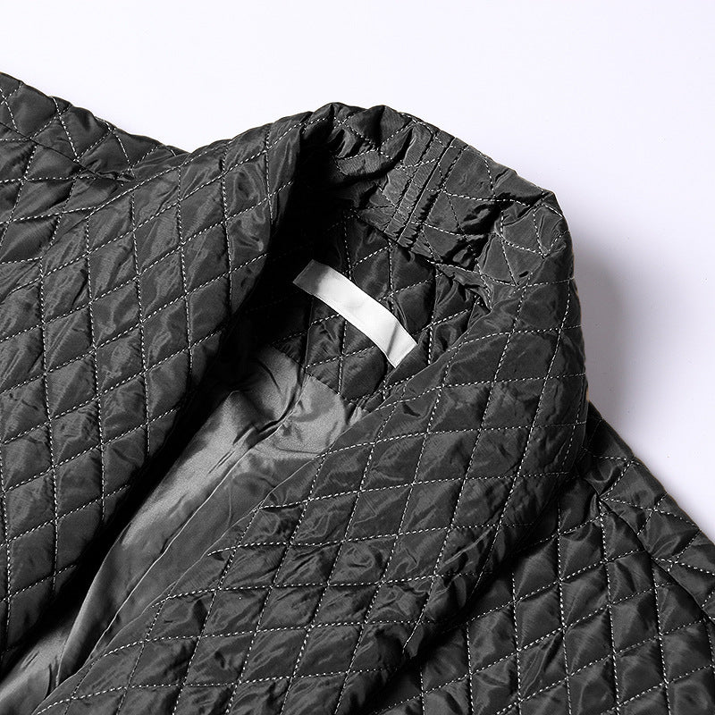 Luxe Curve Polo Collar Quilted Coat