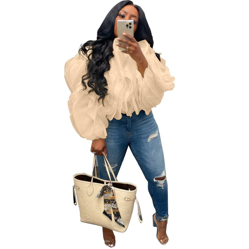 Layered Puffy Petals Shirt
