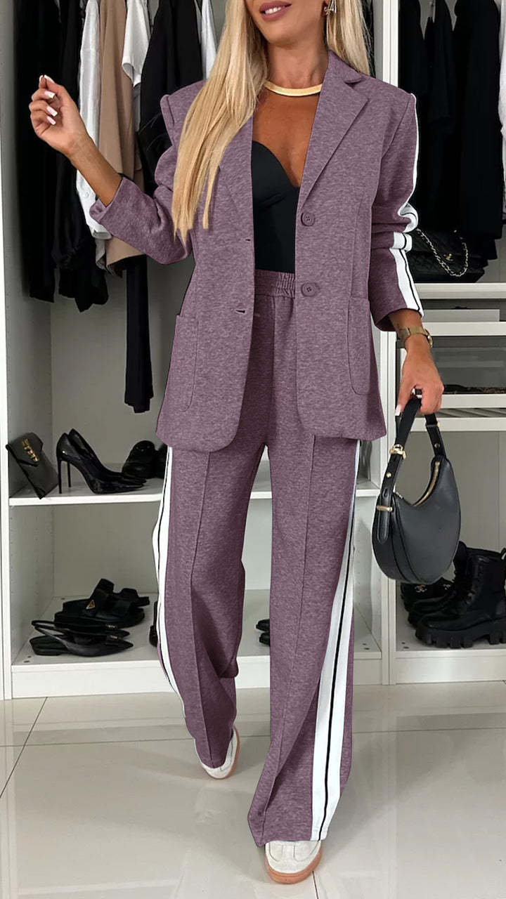 Chic Collared Casual Suit