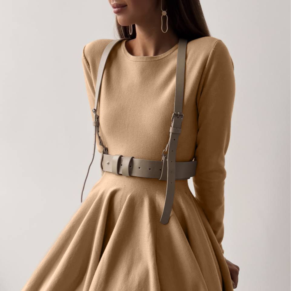 Waist Trimming Knitted Dress