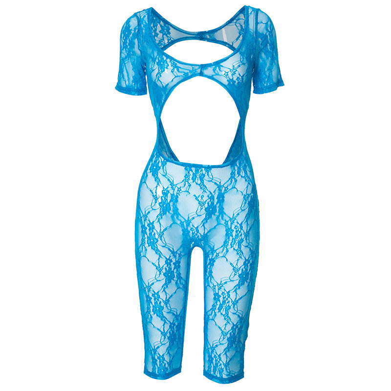 Cropped Hollow Out Cutout Siamese Capris