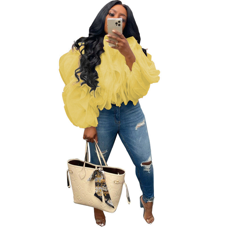 Layered Puffy Petals Shirt
