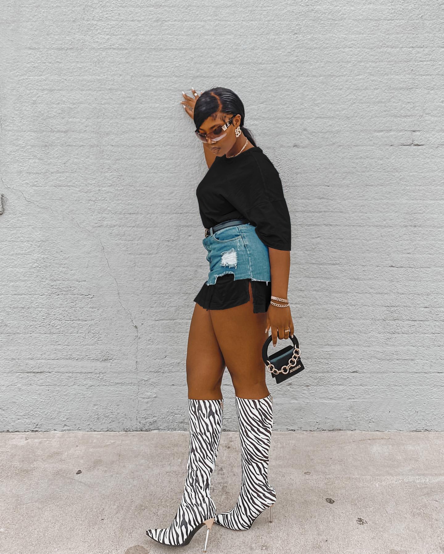 Two Piece Demin Skirt Set