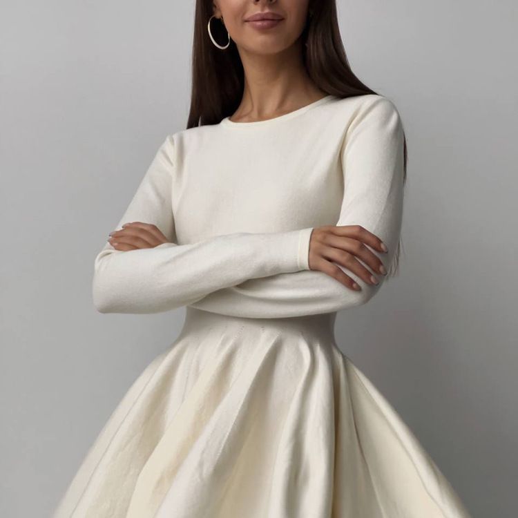 Waist Trimming Knitted Dress