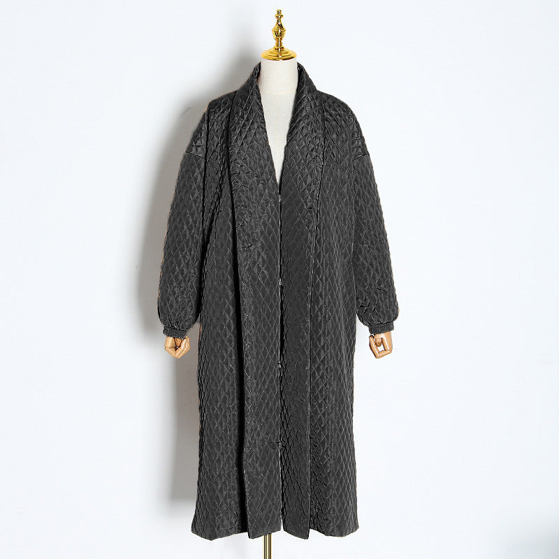 Luxe Curve Polo Collar Quilted Coat