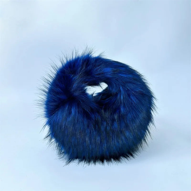 Fluffy Oversized Y2K Bucket Hat & Fur Bag