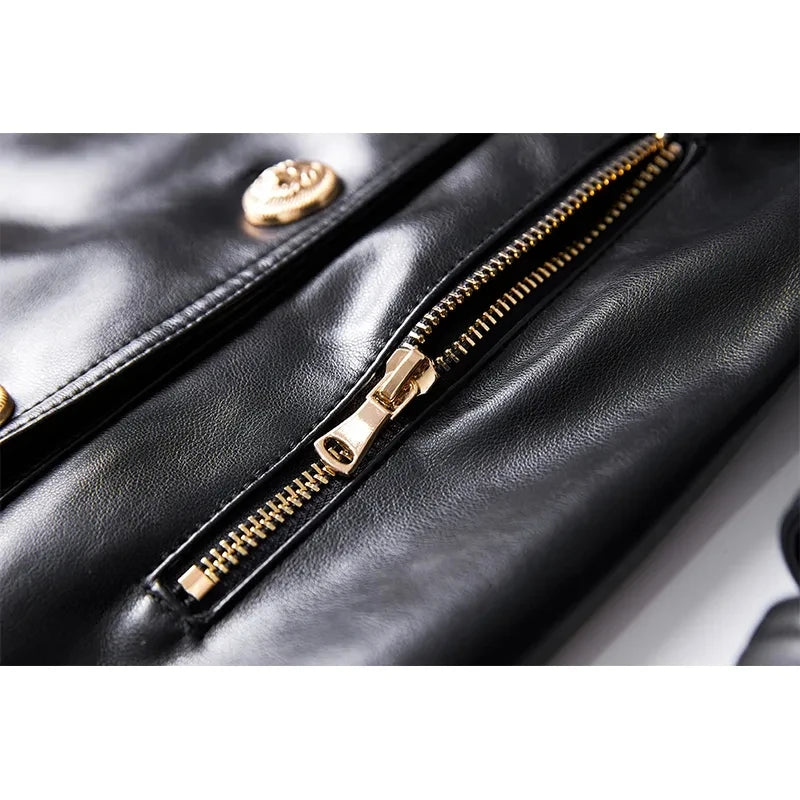 Luxury Double Breasted Black Trench with Belt