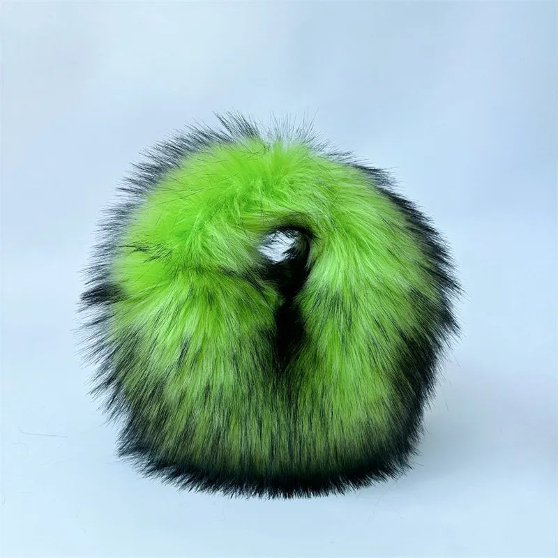 Fluffy Oversized Y2K Bucket Hat & Fur Bag