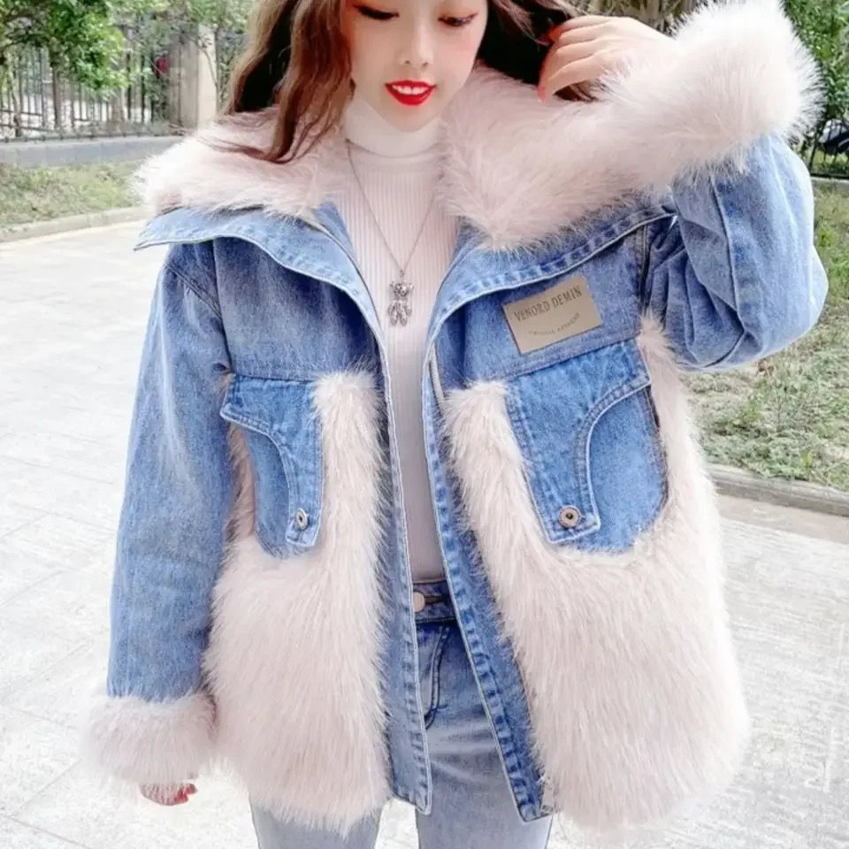 Luxe Mink Denim Jacket
