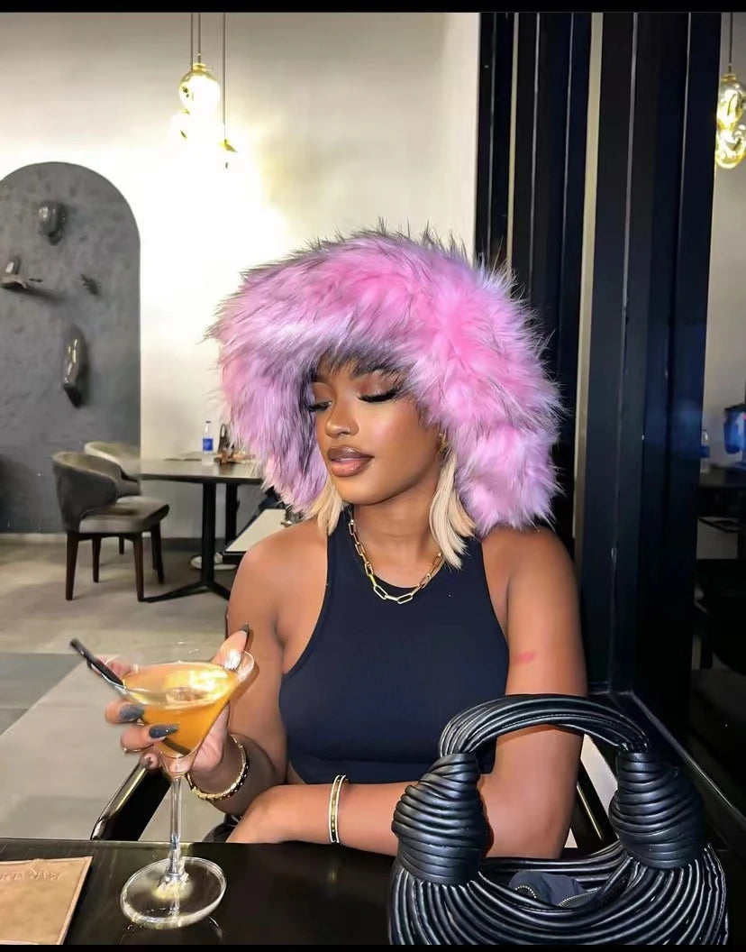 Oversize Fluffy Faux Fur Hats