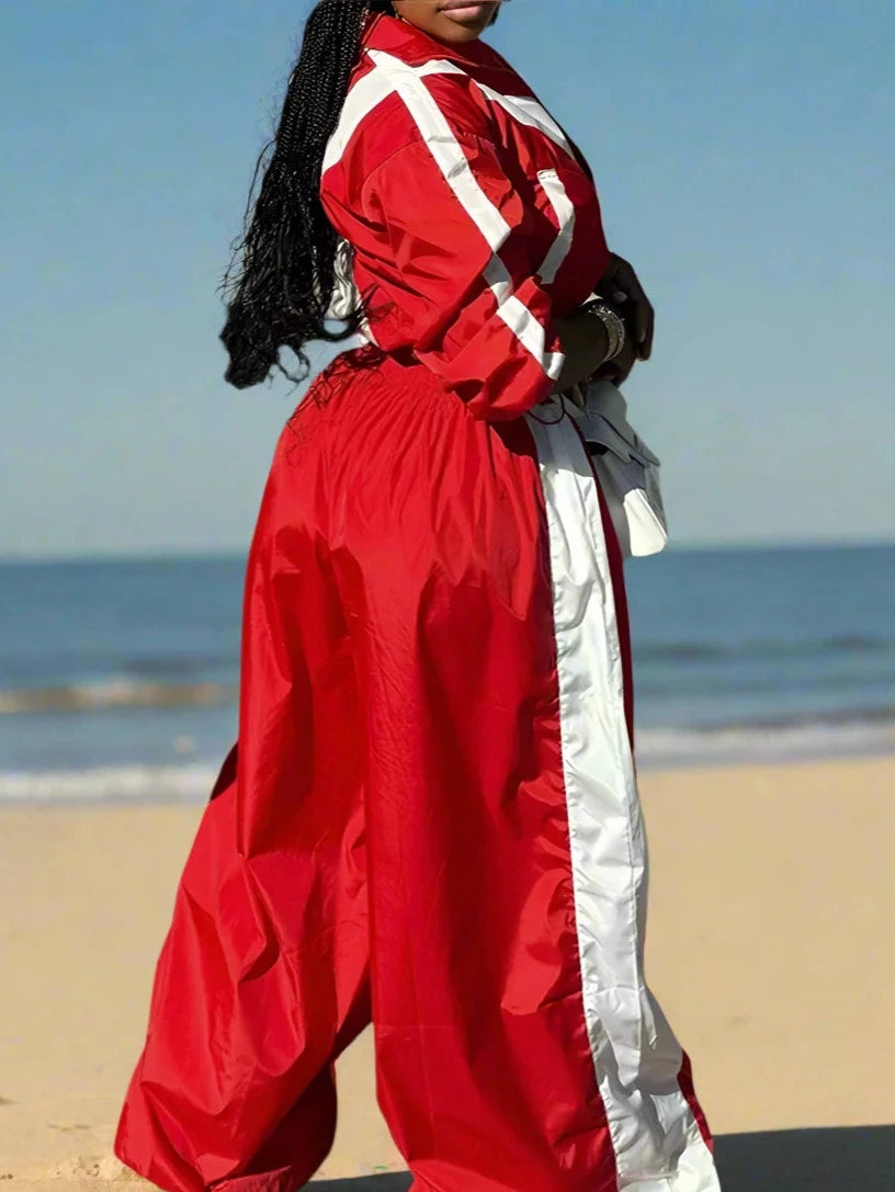Loose Crop Top Wide Leg Pants Sets
