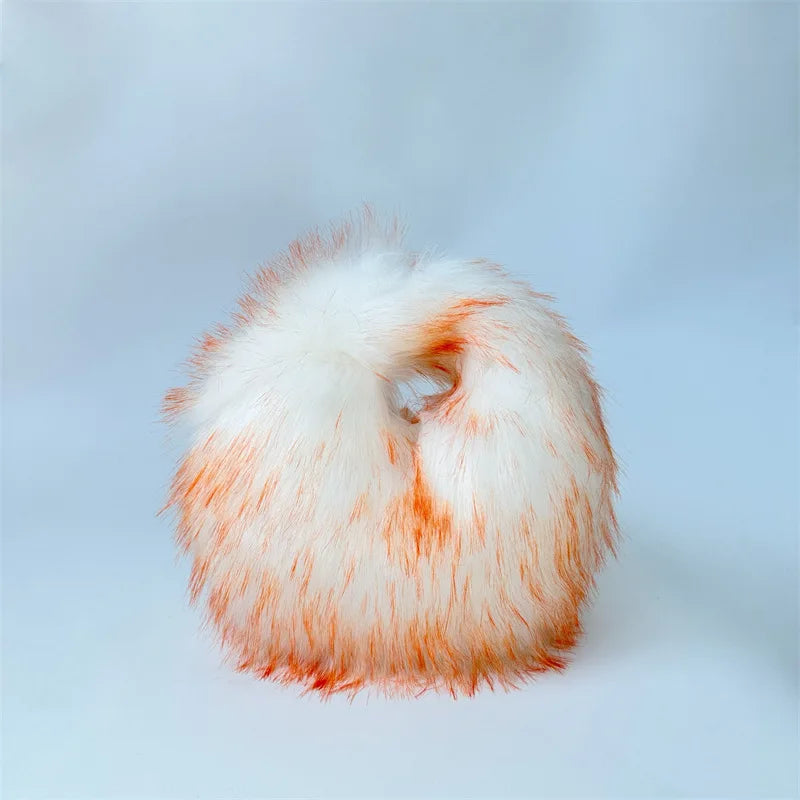 Fluffy Oversized Y2K Bucket Hat & Fur Bag