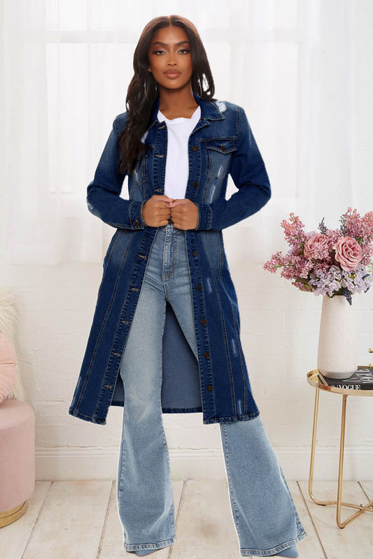 “Vintage-Luxe”  Trench Denim Jacket