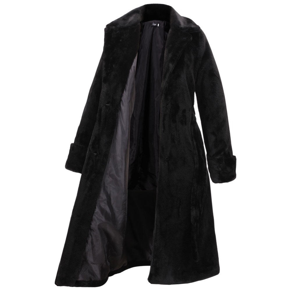 Women's Black Faux Fur Coat