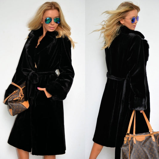 Women's Black Faux Fur Coat