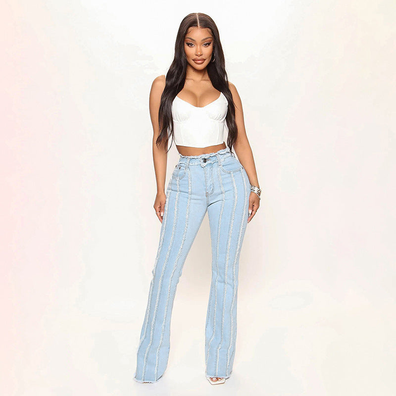 Elastic Denim Trousers