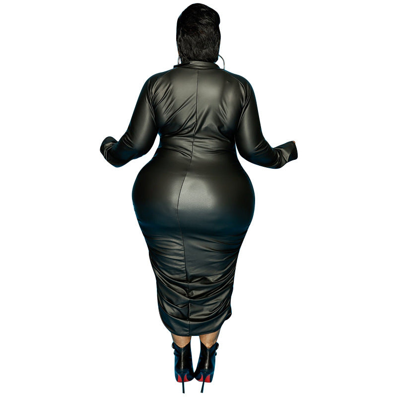 Women's Black Curvy Knitted Dress