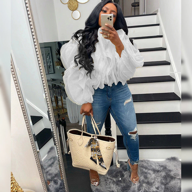Layered Puffy Petals Shirt