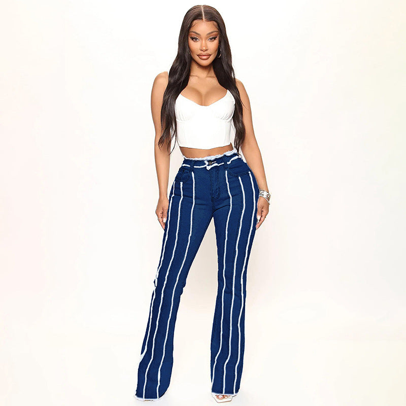 Elastic Denim Trousers
