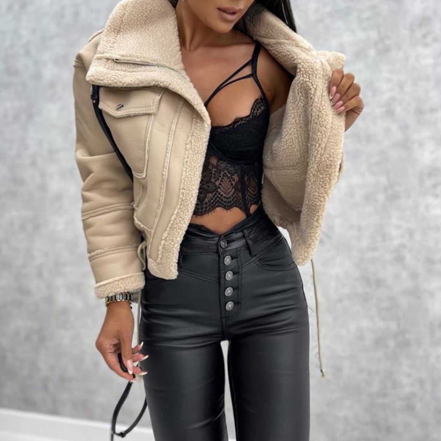 Lamb Woolen Short Coat