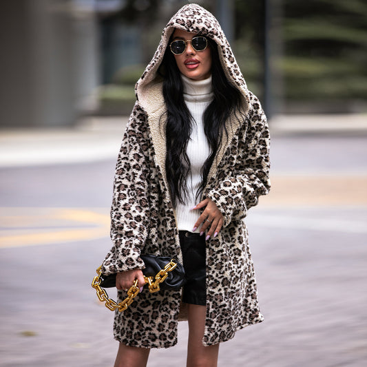 Mid Length Leopard Coat