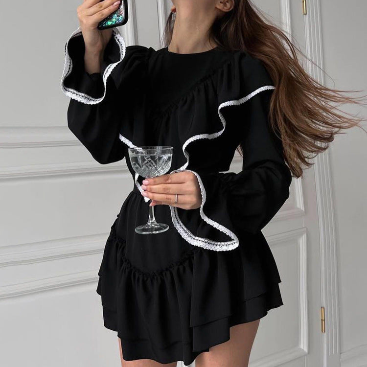 Ruffled Black Designer Dress