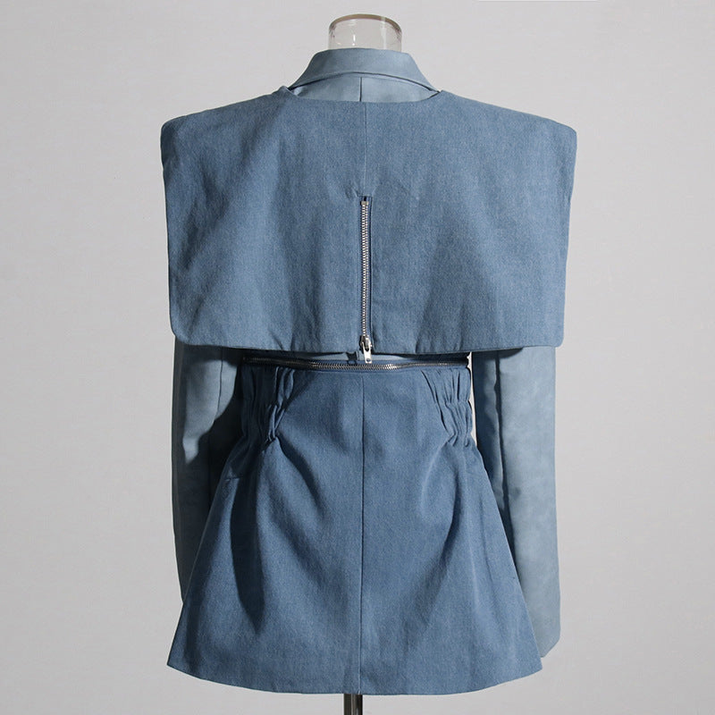 “Couture Boss Lady” Retro Denim Jacket