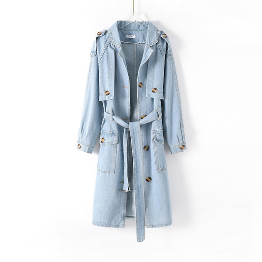 Long Denim Trench