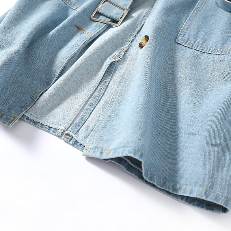 Long Denim Trench