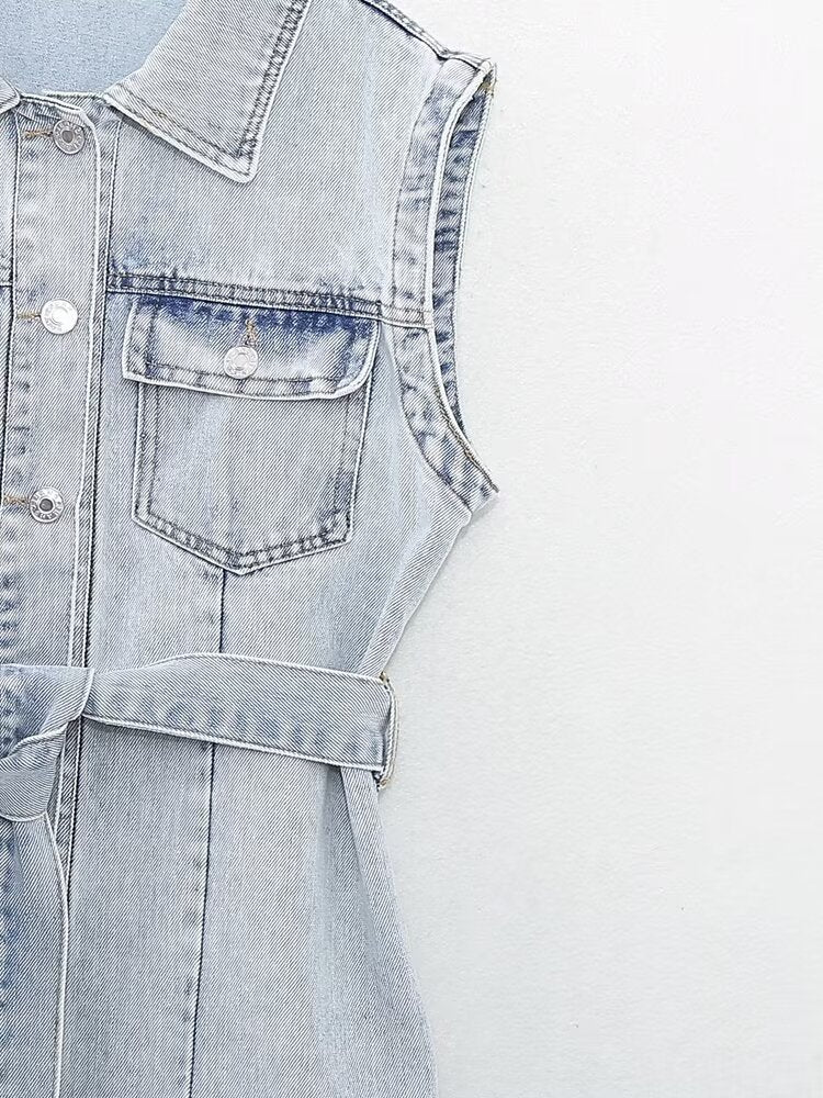 Belted Denim Dress