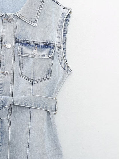 Belted Denim Dress