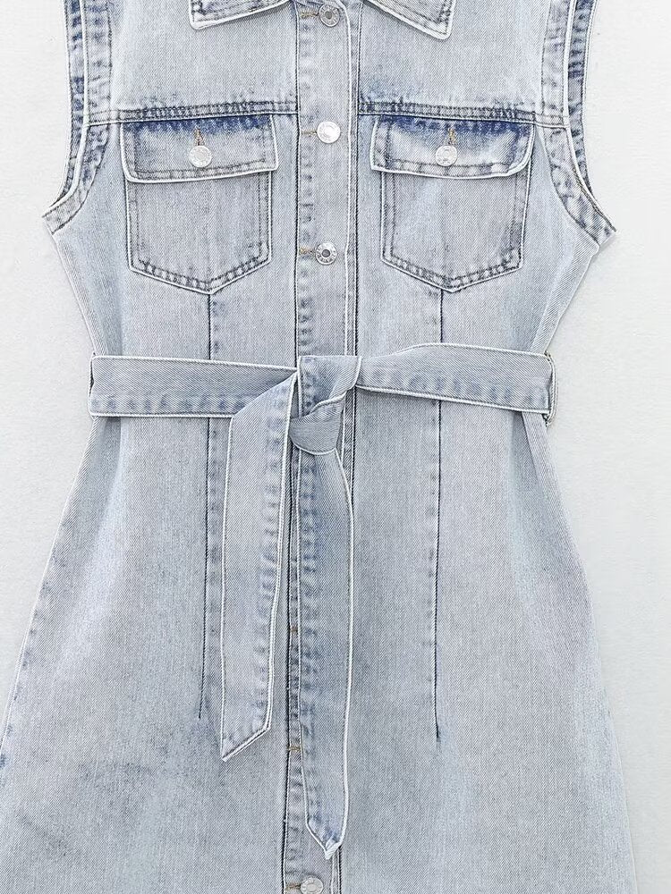 Belted Denim Dress