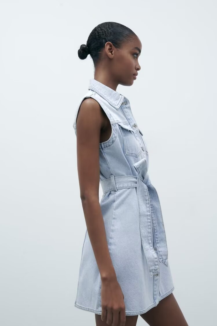 Belted Denim Dress