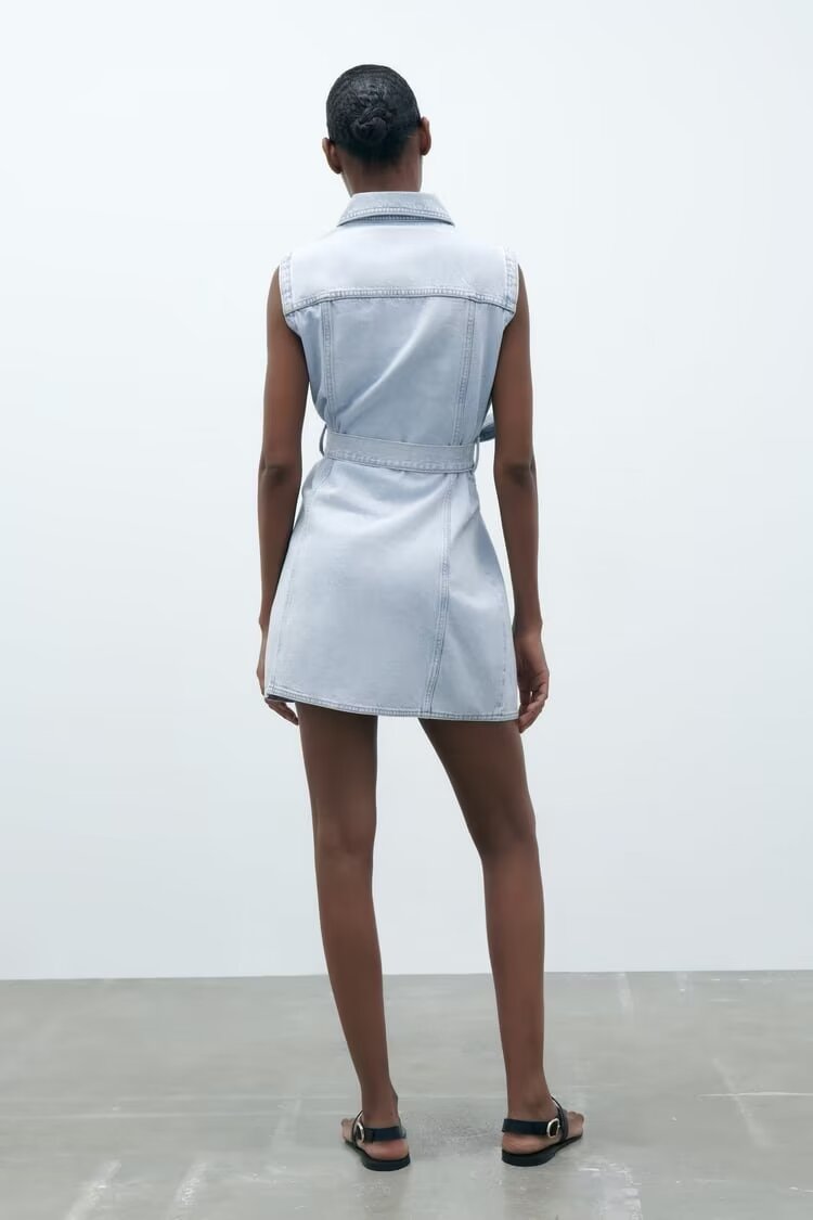 Belted Denim Dress