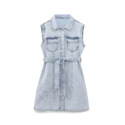 Belted Denim Dress